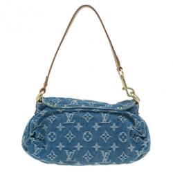 Pre Owned Louis Vuitton Blue Monogram Denim Mini Pleaty