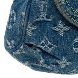 Pre Owned Louis Vuitton Blue Monogram Denim Mini Pleaty
