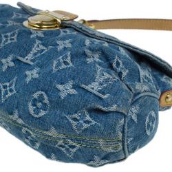 Pre Owned Louis Vuitton Blue Monogram Denim Mini Pleaty
