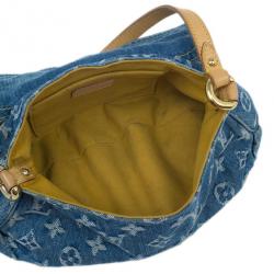 Pre Owned Louis Vuitton Blue Monogram Denim Mini Pleaty