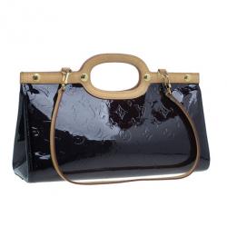 Pre Owned Louis Vuitton Amarante Monogram Vernis Roxbury Drive Bag