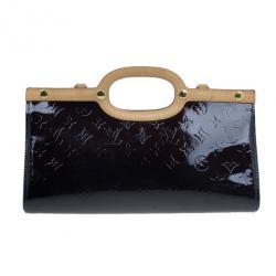 Pre Owned Louis Vuitton Amarante Monogram Vernis Roxbury Drive Bag