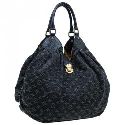 Pre Owned حقيبة هوبو لوي فيتون ماهينا نقش حرفي دينم أسود 