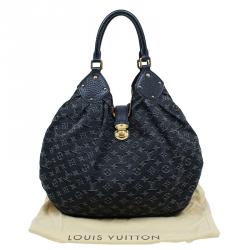 Pre Owned حقيبة هوبو لوي فيتون ماهينا نقش حرفي دينم أسود 