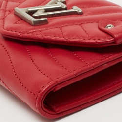 Pre Owned Louis Vuitton Rouge Leather New Wave Compact Wallet