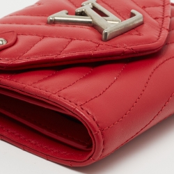 Pre Owned Louis Vuitton Rouge Leather New Wave Compact Wallet