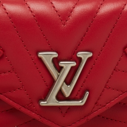 Pre Owned Louis Vuitton Rouge Leather New Wave Compact Wallet