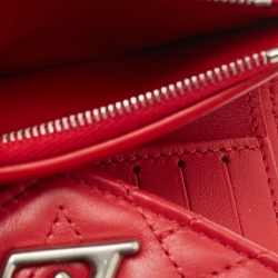 Pre Owned Louis Vuitton Rouge Leather New Wave Compact Wallet