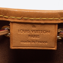 Pre Owned Louis Vuitton Monogram Canvas Nano Noe Drawstring Bucket Bag