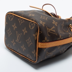 Pre Owned Louis Vuitton Monogram Canvas Nano Noe Drawstring Bucket Bag