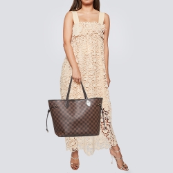 Louis Vuitton Brown Damier Ebene Canvas Neverfull MM Tote Bag
