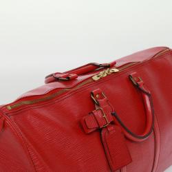 Louis Vuitton Red Epi Leather Keepall 55 Duffel Bag