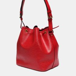 Auth LOUIS VUITTON Neo Bucket Monogram and Red Leather Shoulder Bag Purse  #49019