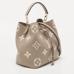 Pre Owned Louis Vuitton Torterelle/Cream Monogram Empreinte Leather NeoNoe MM Bag