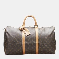 Louis Vuitton Brown Canvas Monogram Keepall 50 Duffel Bag