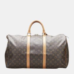 Louis Vuitton Brown Canvas Monogram Keepall 50 Duffel Bag