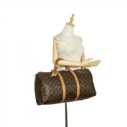 Louis Vuitton Brown Canvas Monogram Keepall 50 Duffel Bag