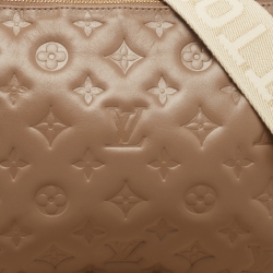 Pre Owned Louis Vuitton Taupe Monogram Embossed Coussin PM Bag