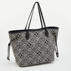 Louis Vuitton Black/White Jacquard Since 1854 Neverfull MM Bag