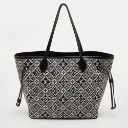 Louis Vuitton Black/White Jacquard Since 1854 Neverfull MM Bag
