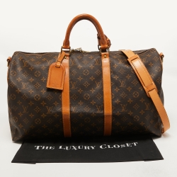 Pre Owned Louis Vuitton Monogram Canvas Keepall 50 Bandoulier Bag