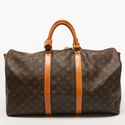 Pre Owned Louis Vuitton Monogram Canvas Keepall 50 Bandoulier Bag