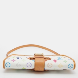 Pre Owned Louis Vuitton White Monogram Multicolore Canvas Shirley Bag