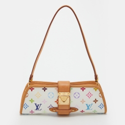 Pre Owned Louis Vuitton White Monogram Multicolore Canvas Shirley Bag