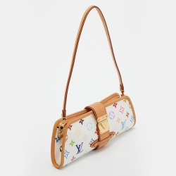 Pre Owned Louis Vuitton White Monogram Multicolore Canvas Shirley Bag
