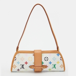 Pre Owned Louis Vuitton White Monogram Multicolore Canvas Shirley Bag