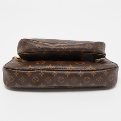 Pre Owned Louis Vuitton Fatigue Green Monogram Canvas Multi Pochette Accessoires