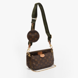 Pre Owned Louis Vuitton Fatigue Green Monogram Canvas Multi Pochette Accessoires