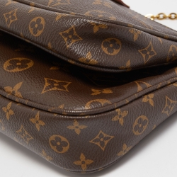 Pre Owned Louis Vuitton Fatigue Green Monogram Canvas Multi Pochette Accessoires