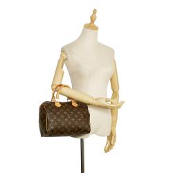 Pre Owned Louis Vuitton Brown Monogram Speedy 25