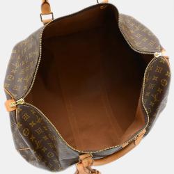 Pre Owned Louis Vuitton Brown Monogram Canvas Keepall 60 Duffel Bag