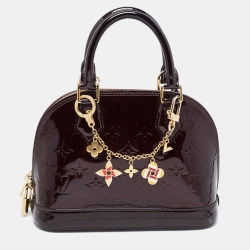 Pre Owned Louis Vuitton Amarante Monogram Vernis Alma BB Bag