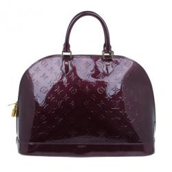 Pre Owned Louis Vuitton Rouge Fauviste Monogram Vernis Alma GM