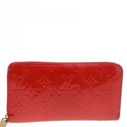 Louis Vuitton Rouge Grenadine Monogram Vernis Zip Around Wallet