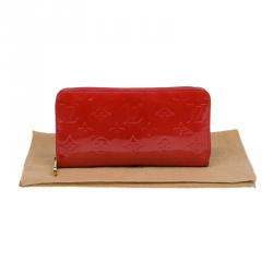 Louis Vuitton Rouge Grenadine Monogram Vernis Zip Around Wallet