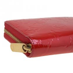 Louis Vuitton Rouge Grenadine Monogram Vernis Zip Around Wallet
