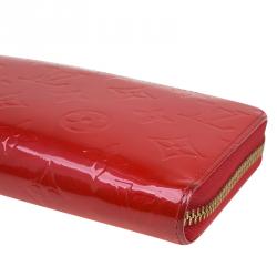 Louis Vuitton Rouge Grenadine Monogram Vernis Zip Around Wallet