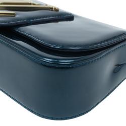 مملوكة مسبقًا حقيبة يد لوي فيتون جلد لامع بلو نويت