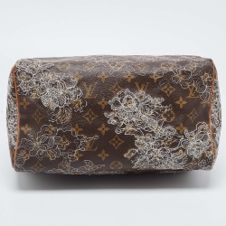 Pre Owned Louis Vuitton Monogram Canvas Limited Edition Dentelle Speedy 30