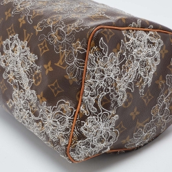 Pre Owned Louis Vuitton Monogram Canvas Limited Edition Dentelle Speedy 30