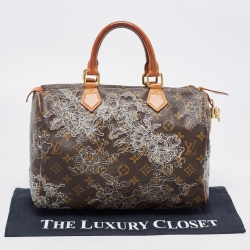 Pre Owned Louis Vuitton Monogram Canvas Limited Edition Dentelle Speedy 30