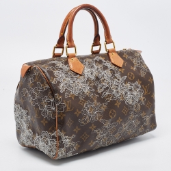 Pre Owned Louis Vuitton Monogram Canvas Limited Edition Dentelle Speedy 30