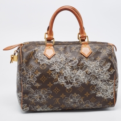 Pre Owned Louis Vuitton Monogram Canvas Limited Edition Dentelle Speedy 30