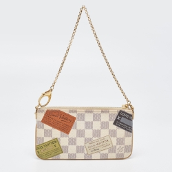 Pre Owned Louis Vuitton Damier Azur Trunks Labels Milla MM Pochette 