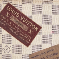 Pre Owned Louis Vuitton Damier Azur Trunks Labels Milla MM Pochette 