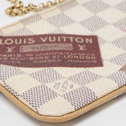 Pre Owned Louis Vuitton Damier Azur Trunks Labels Milla MM Pochette 